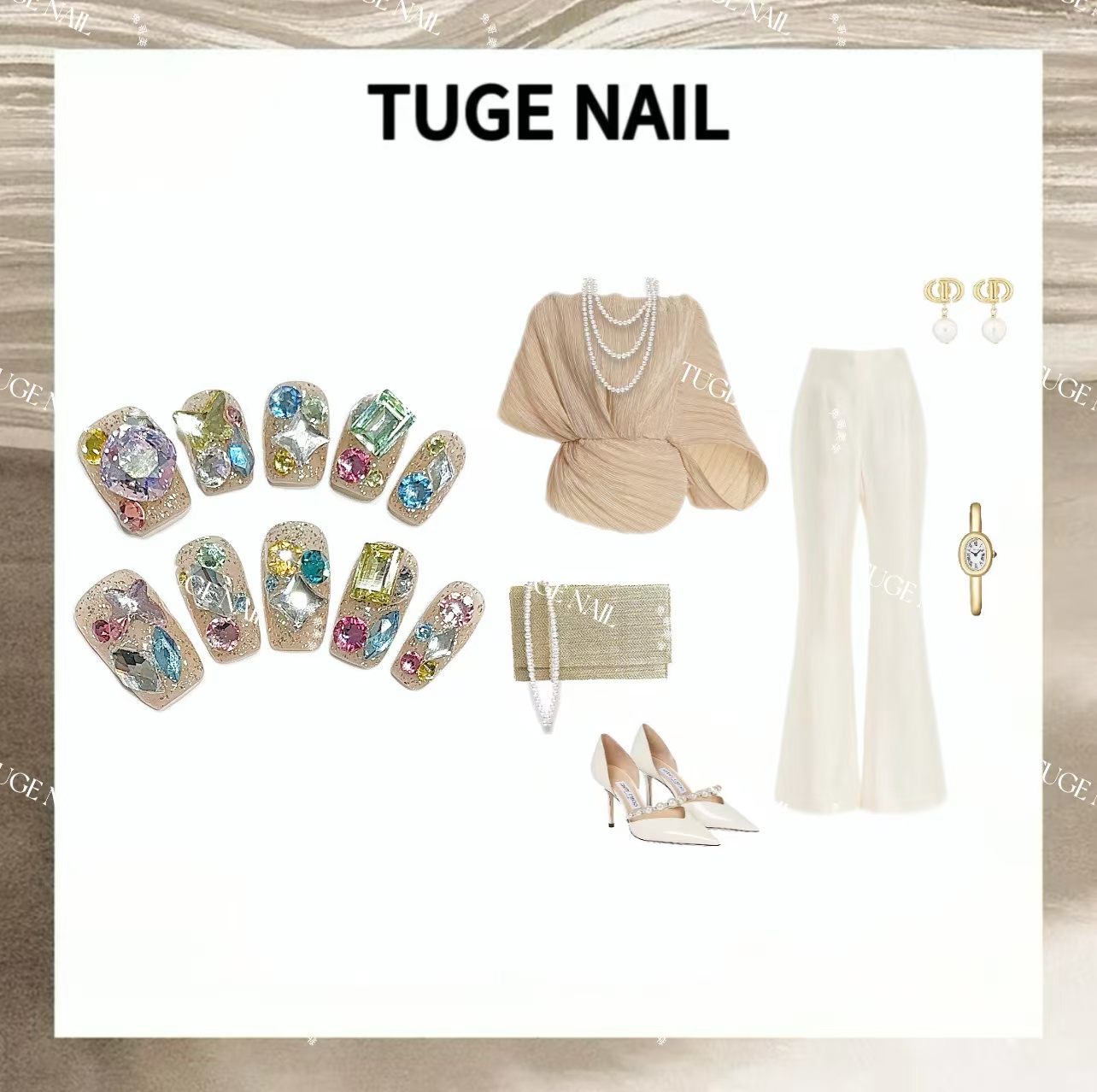 TugeNail“潘多拉”全华氛围感满钻超闪美甲设计师穿戴甲元宝专属