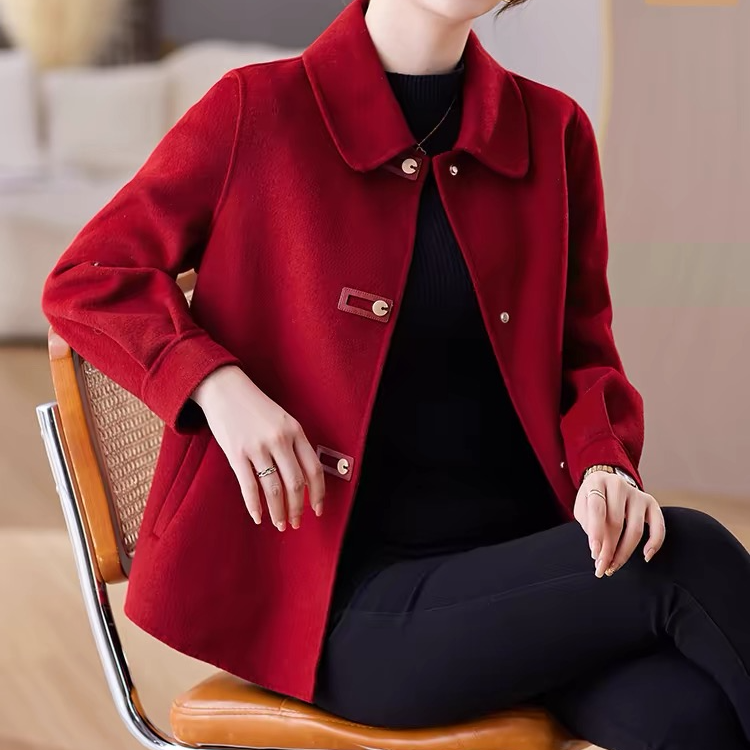 敏姐-2476款短款双面呢大衣显瘦气质时尚小个子百搭羊毛大衣