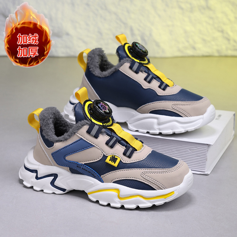 新款男童鞋子中大童冬季加绒保暖小学生大棉儿童棉鞋男孩运动鞋潮
