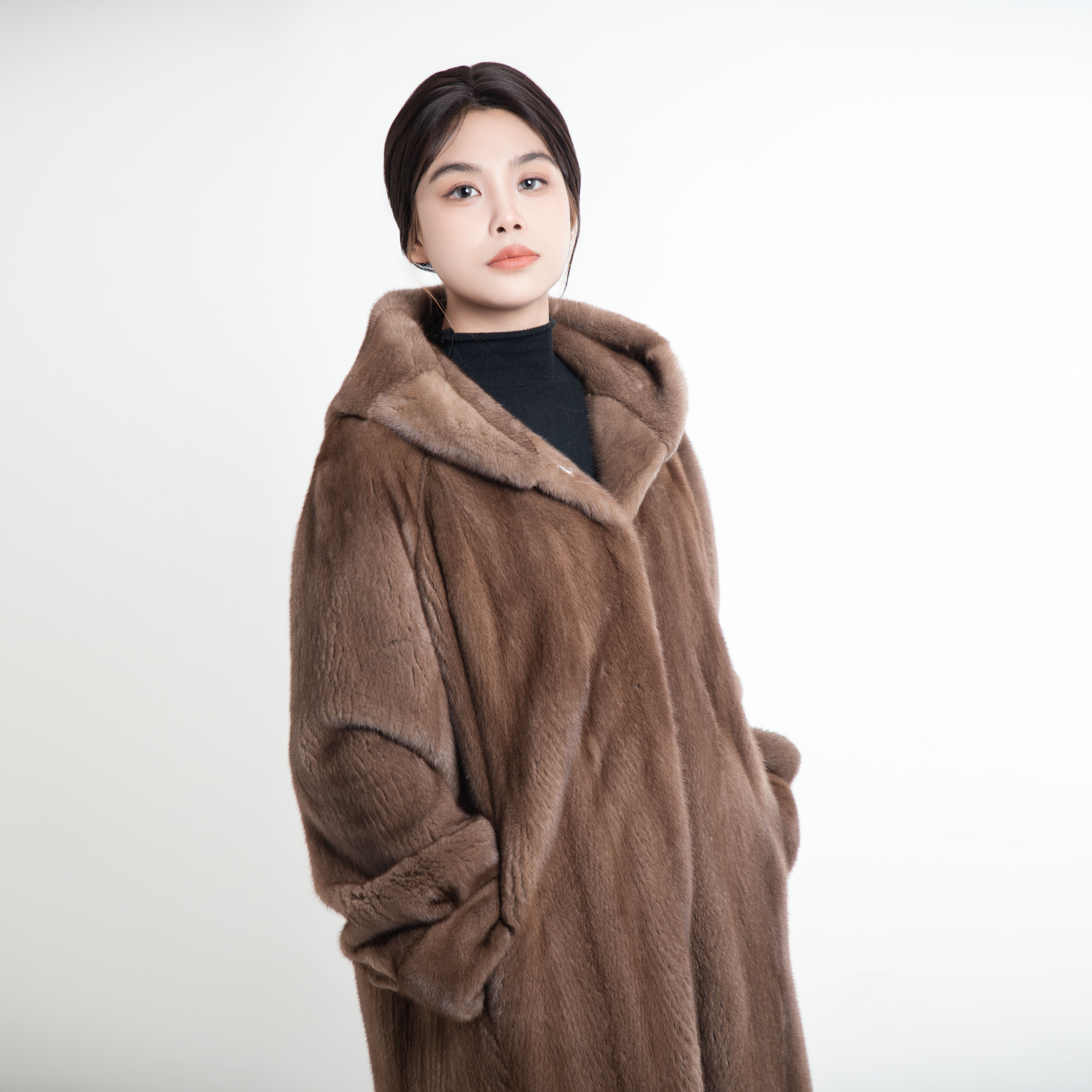 BAOYI鲍艺 母皮全抽整貂水貂大衣气质时尚外套冬季