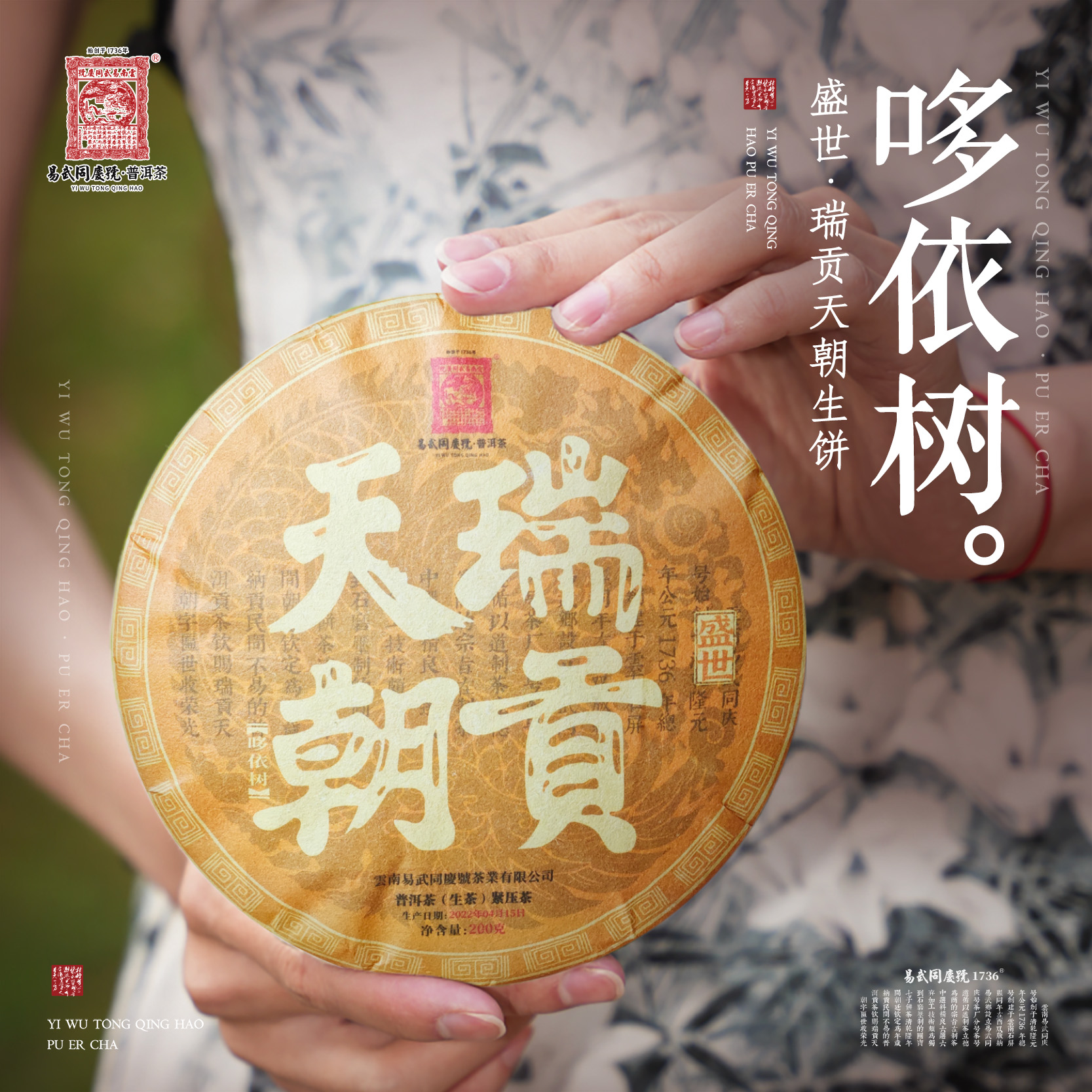 易武同庆号【已售罄】2022年普洱茶哆依树·盛世·瑞贡天朝饼【生】200g