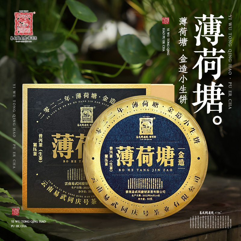 易武同庆号2022年普洱茶薄荷塘·金造小生饼50g