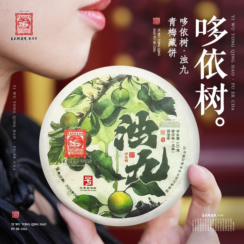 易武同庆号【已售罄】2024年普洱茶哆依树·浊九青梅藏生普茶饼100g