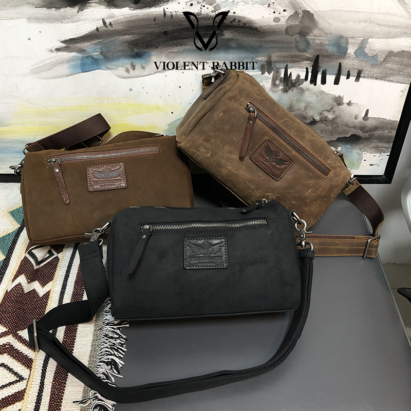 枕头包棕色单肩包CFS黑色小包斜挎包拉链横款中包手工包短款皮包