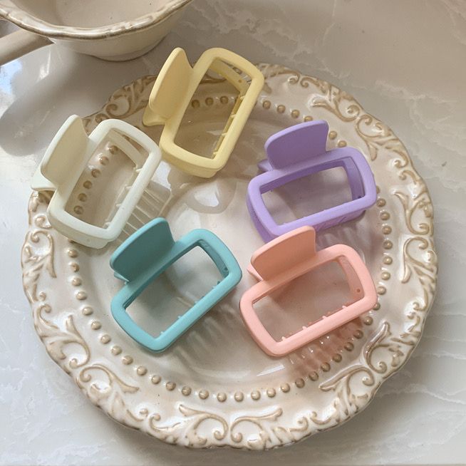 春夏奶油色系方形夹简约ins风百搭夹子发卡发饰鲨鱼夹