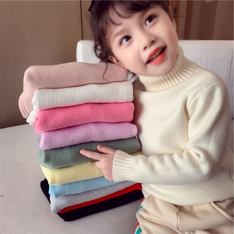 【冬季大促】女童高领毛衣儿童秋冬季针织衫宝宝洋气加厚保暖打底