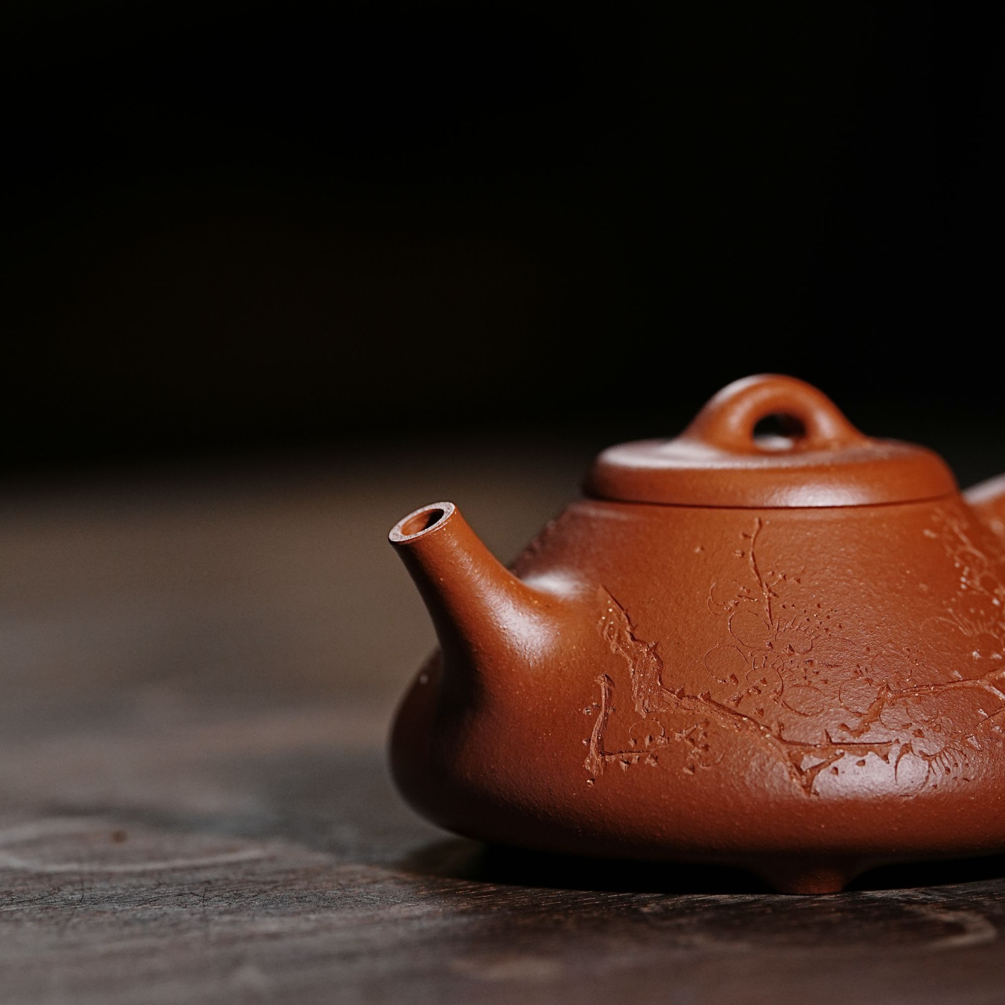 志修斋吴东元弟子范鹏龙全手工制朱泥子冶石瓢壶吴东元刻会170cc