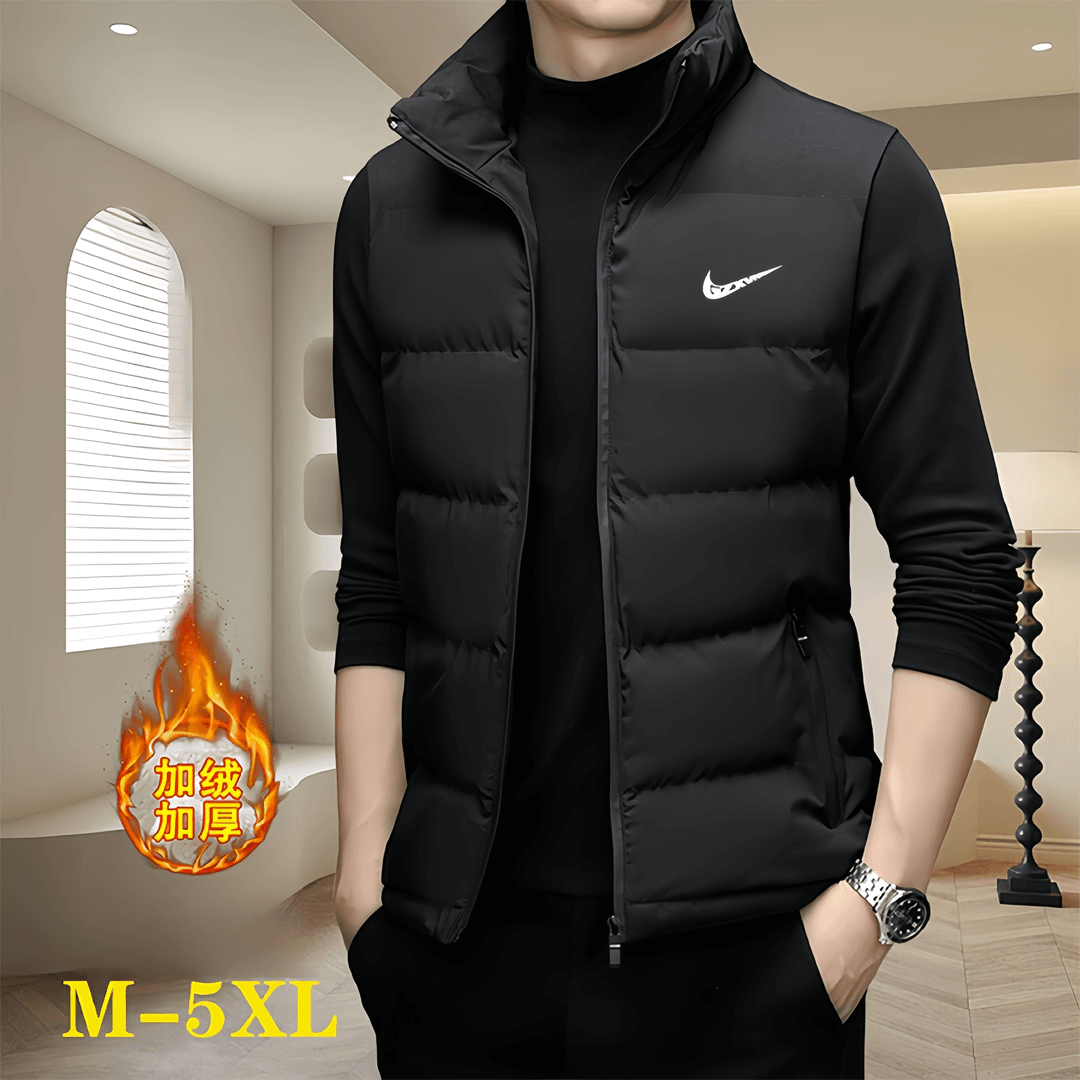 品牌运动棉马甲男士秋冬时尚百搭高领外套新款潮流宽松休闲男装