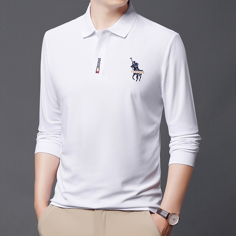 【经典长袖】秋冬季新品Polo衫高端商务休闲万针刺绣翻领887长