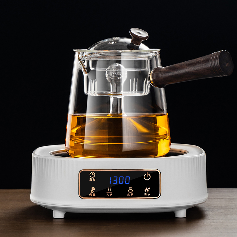 侧把蒸煮两用玻璃茶壶煮茶器全自动电陶炉耐高温泡茶壶家用煮茶壶