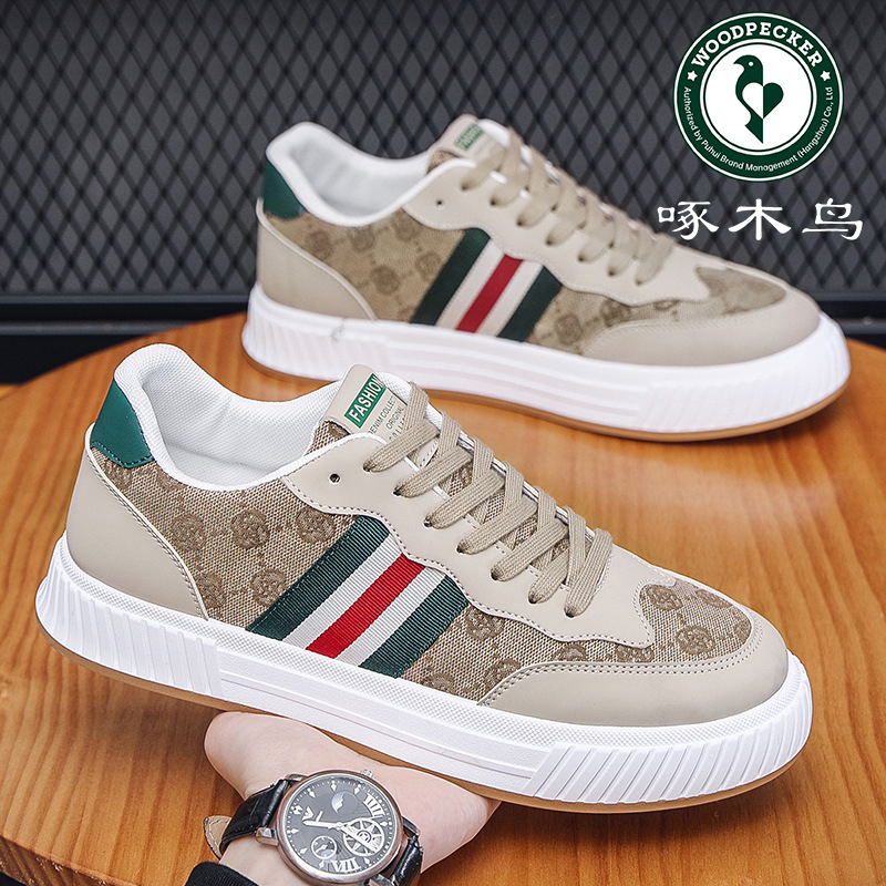 啄木鸟男鞋2025新款休闲鞋子男潮鞋百搭潮流透气时尚运动板鞋男士