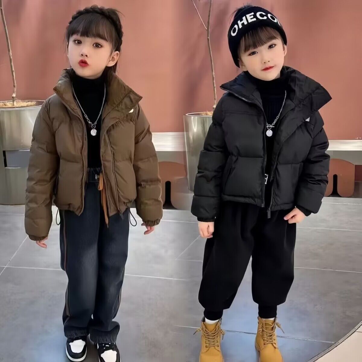 童装潮款Y女童冬季新款羽绒服网红短款外套洋气白鸭绒轻薄时尚炸