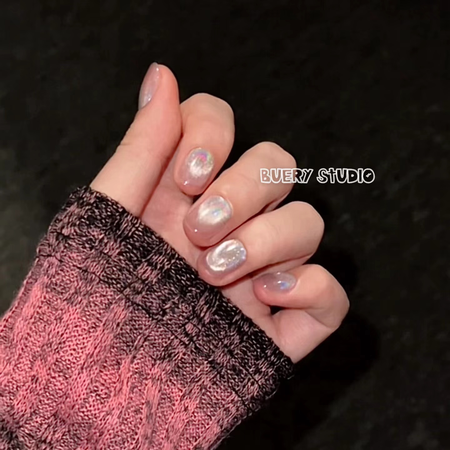 【怦然心动】现货 极光彩虹梦幻色超亮猫眼纯手工穿戴甲