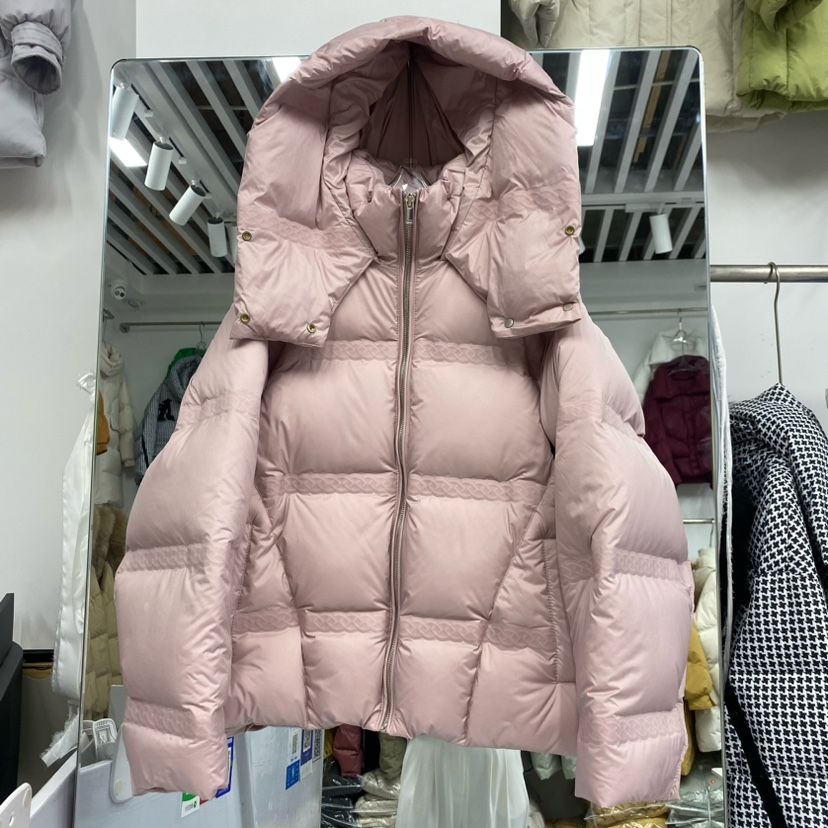 雅鹿特价2024年秋冬新款羽绒服女短款连帽宽松白鸭绒面包服时尚反