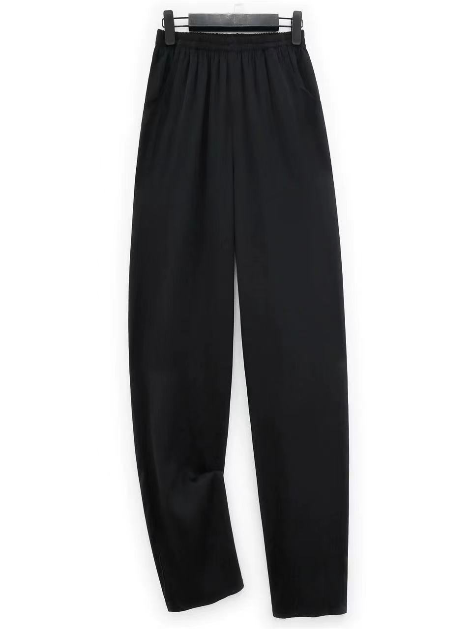 2025款桑蚕丝春夏秋季长裤直筒裤九分裤国风女士舒适柔软透气