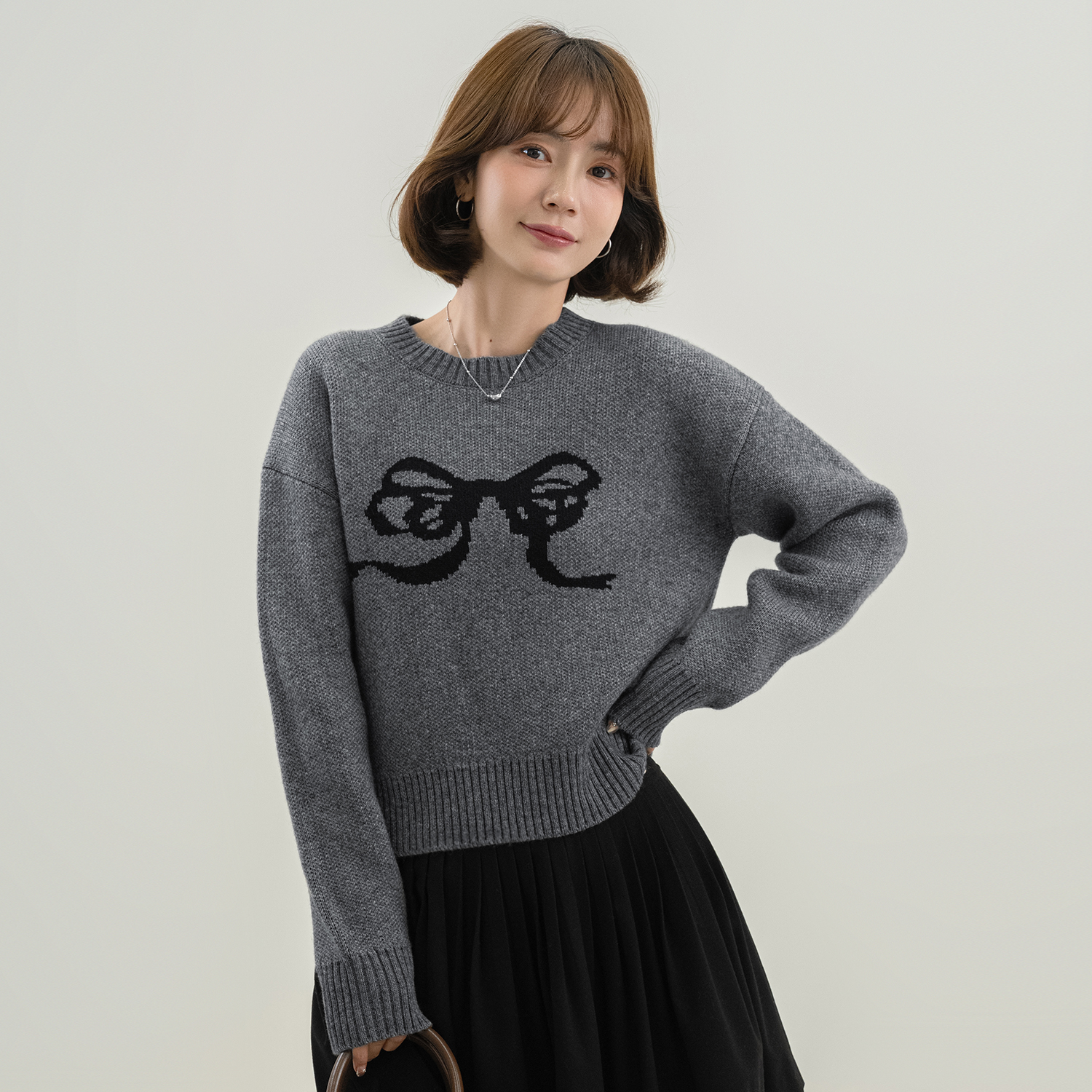 「新品」【乌云甜茶】FS408S053蝴蝶结毛衣