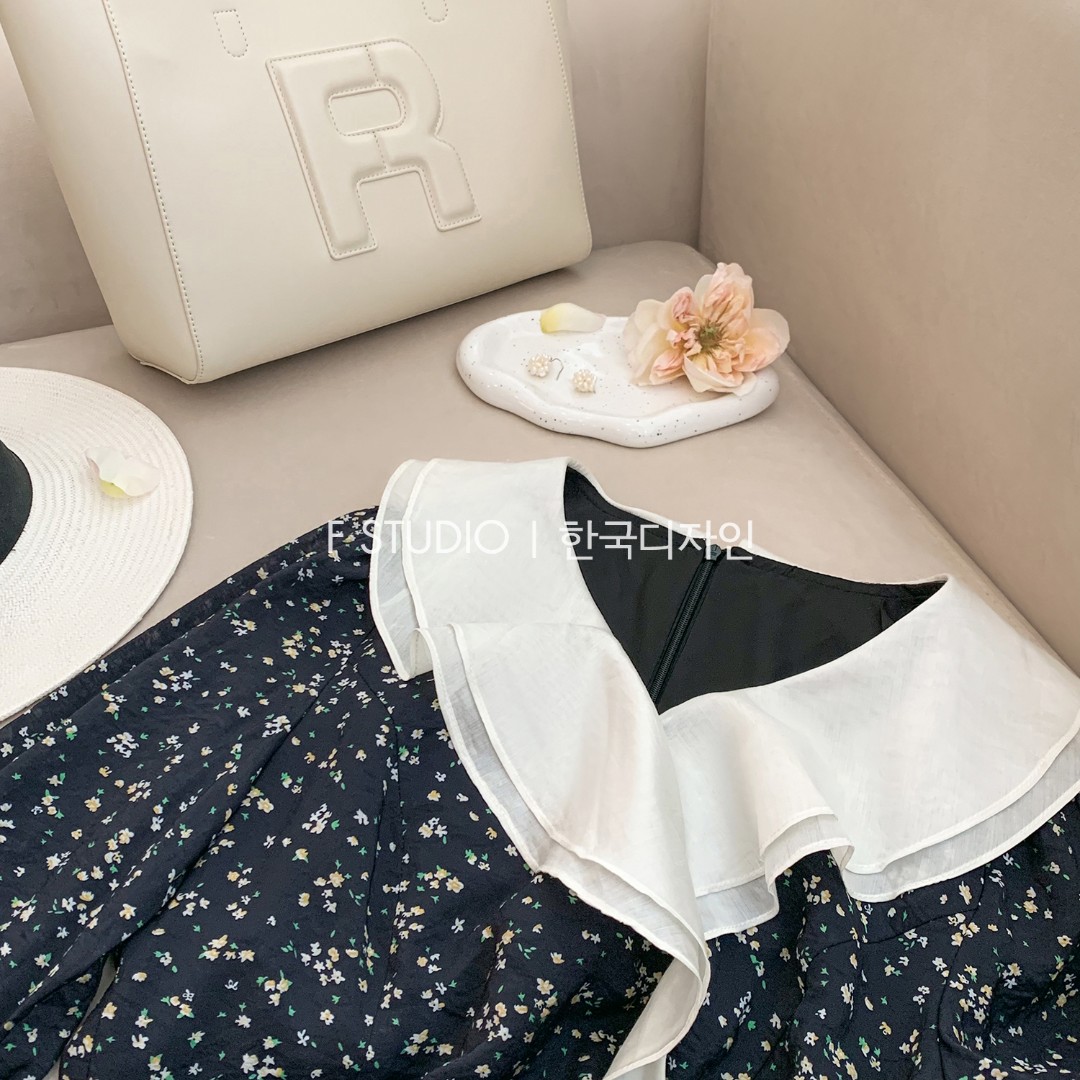 「新品」【暮春花事】V领印花连衣裙FS210L015