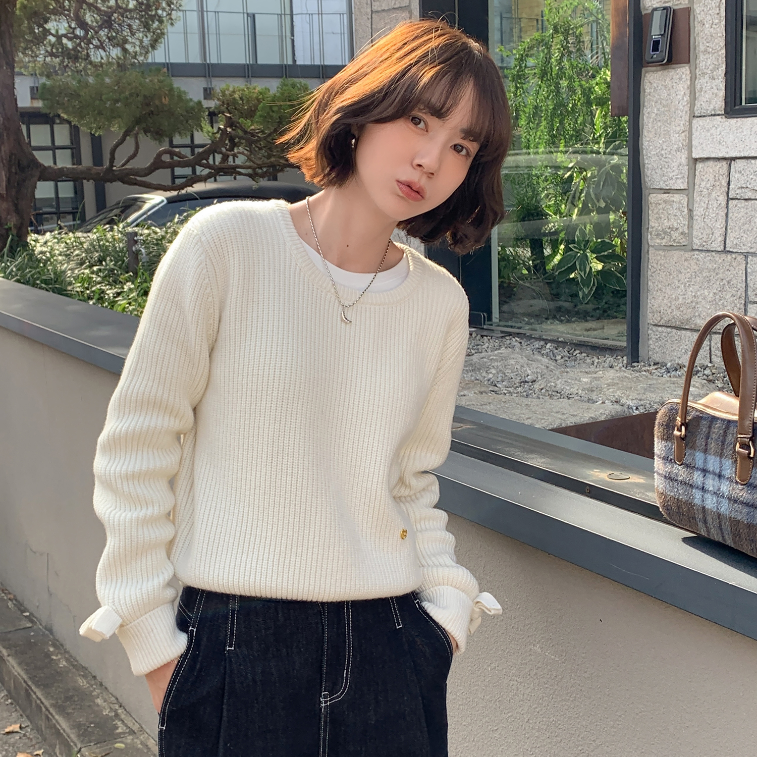 【新品】【糖霜蝴蝶】FS411S058圆领长袖毛衣