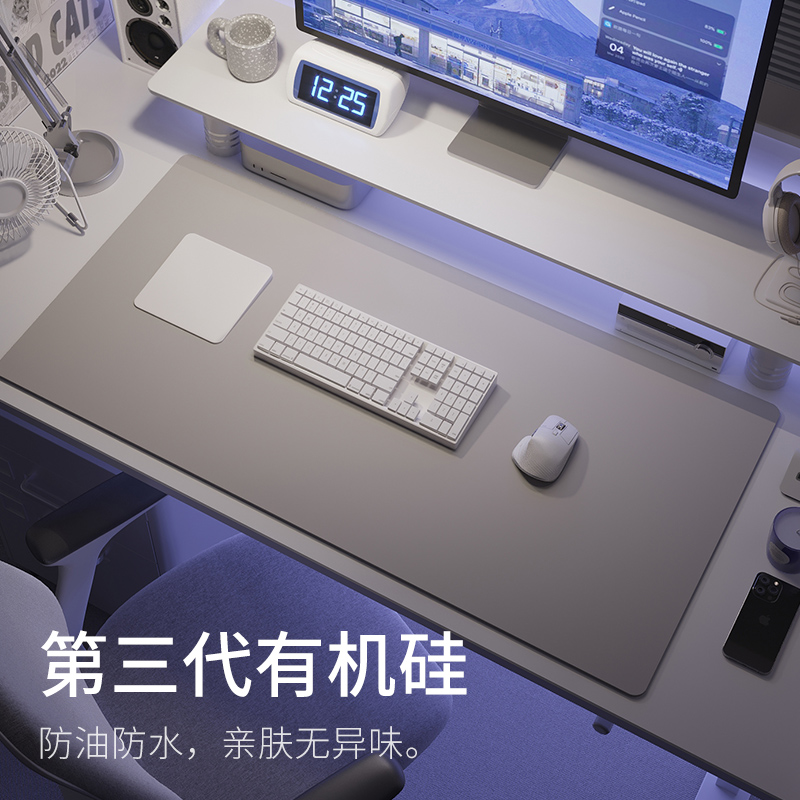 开学季有机硅胶电脑桌垫办公鼠标垫超大键盘学生宿舍书桌垫可定制商品图