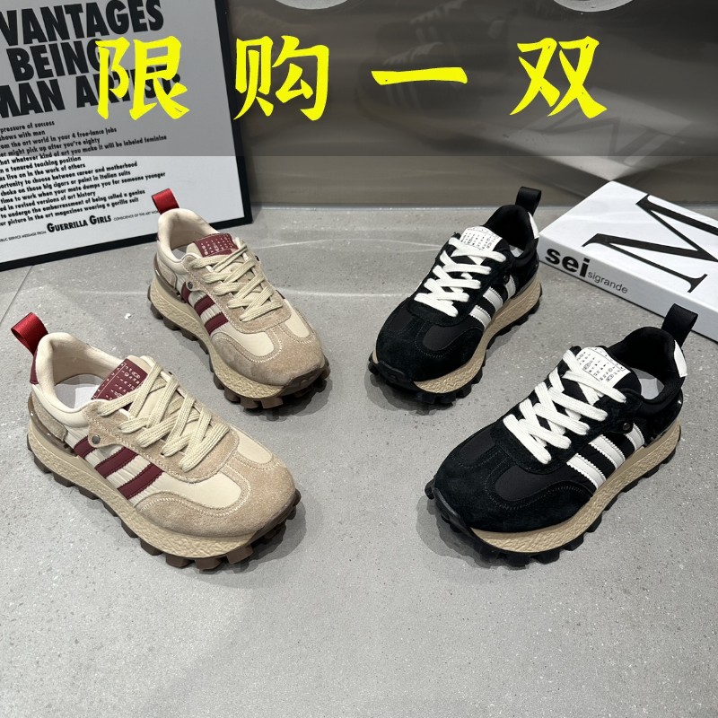 红蜻蜓牌拼色阿甘鞋女厚底运动休闲鞋2023年秋新款小蛮腰华夫老
