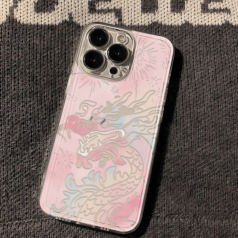2024新品粉龍苹果15手机壳iPhone14promax太空12软13/11x龙年7/8p