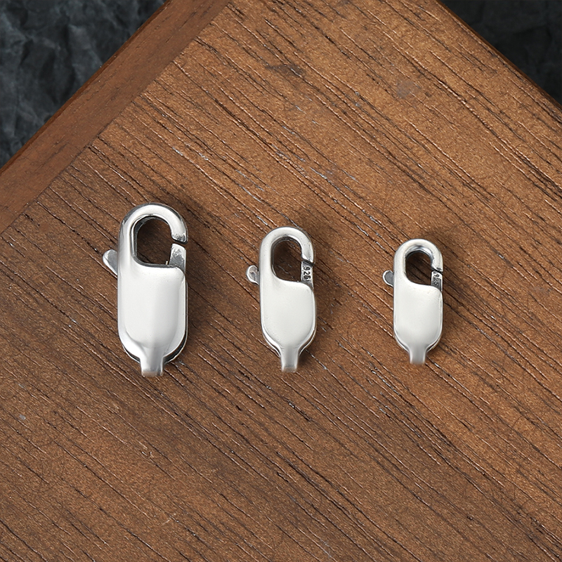 925银银制品 纯银方扣弹簧扣龙虾扣手链项链扣子手工diy配件扣头