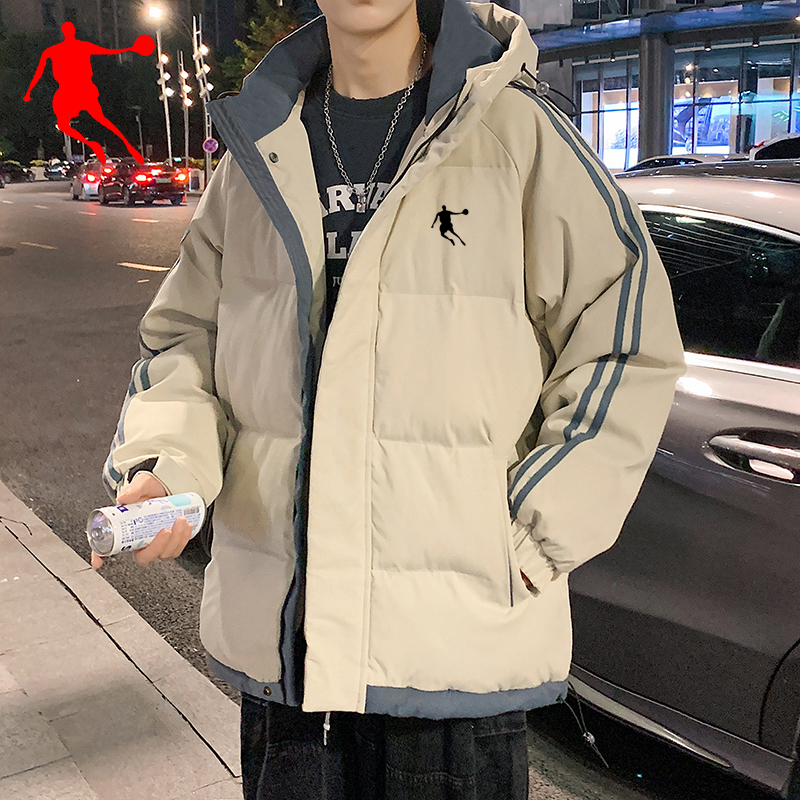 乔丹青年冬季外套男女长款棉服加厚夹棉衣网红高档小棉袄面包服装