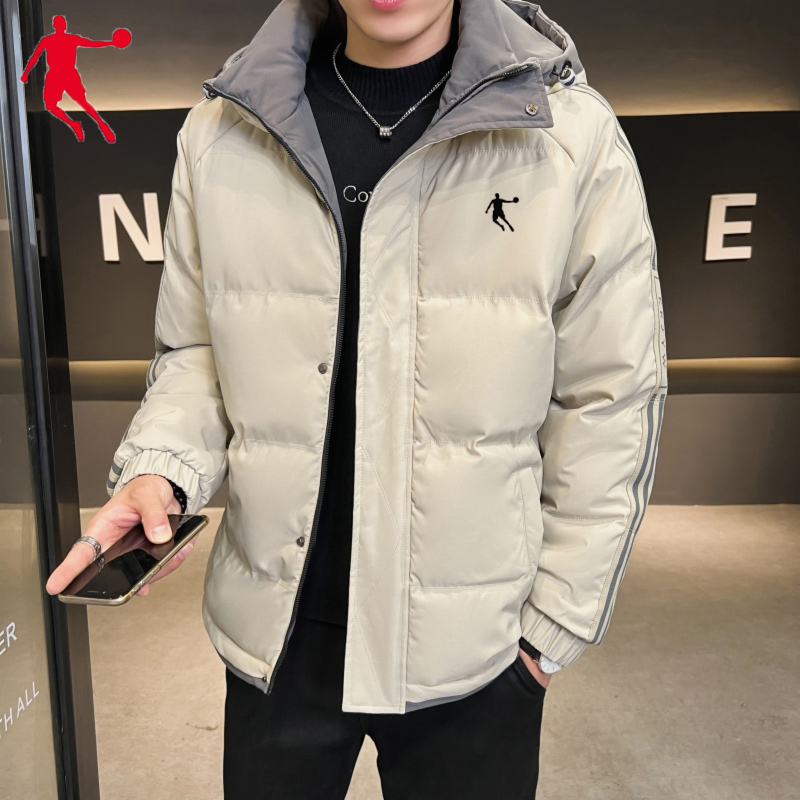 乔丹青年运动棉服男女冬季加厚棉衣长款羽绒服跑步棉袄面包服外套