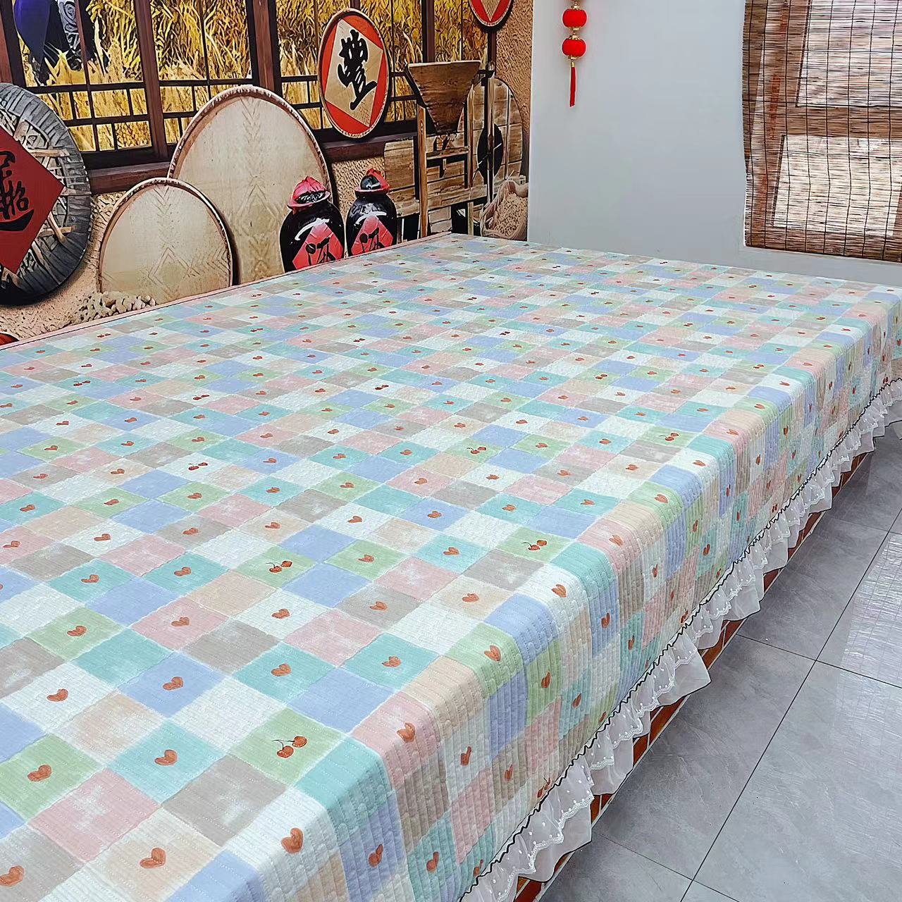 【新品四季款】水洗泡泡棉绗缝加厚床盖榻榻米大炕专用双面亲肤柔软