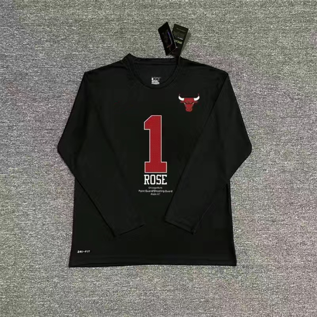 罗斯投篮服长袖公牛尼克斯灰熊帮主训练短袖美式T恤速干运动服男