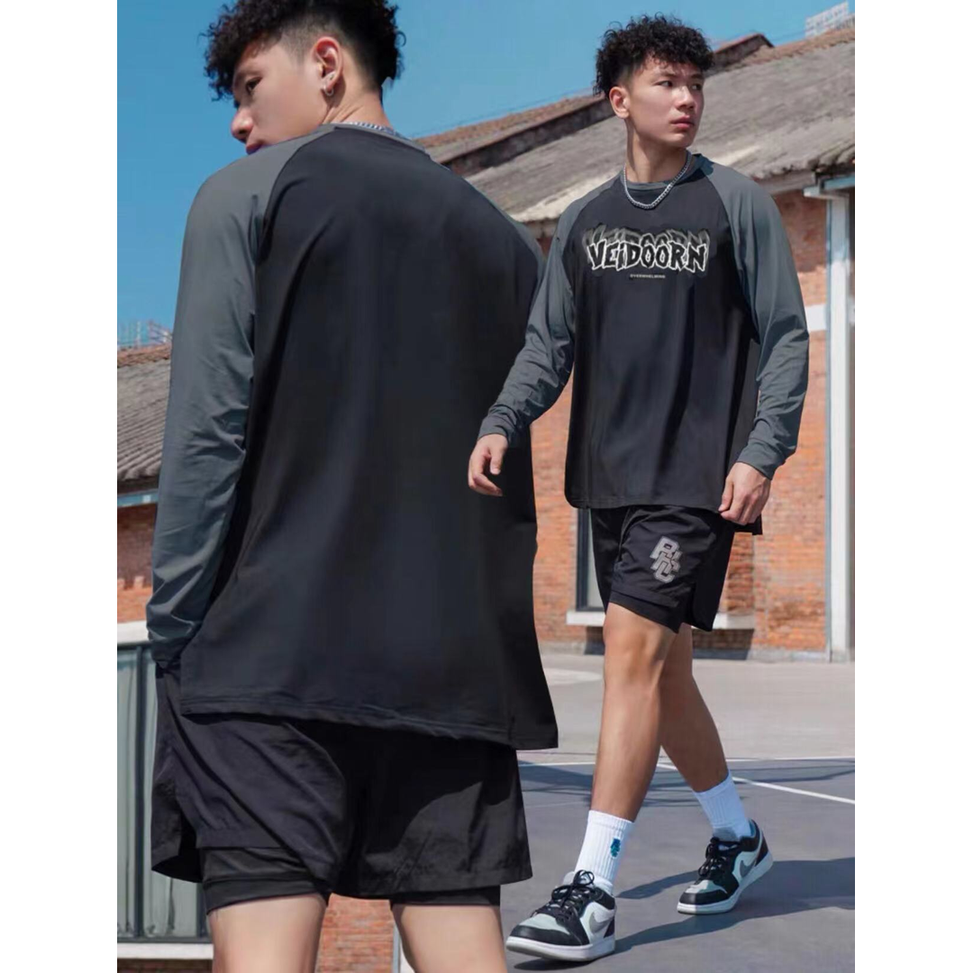 美式投篮服潮流运动T恤男健身速干春夏篮球长袖训练服见系列