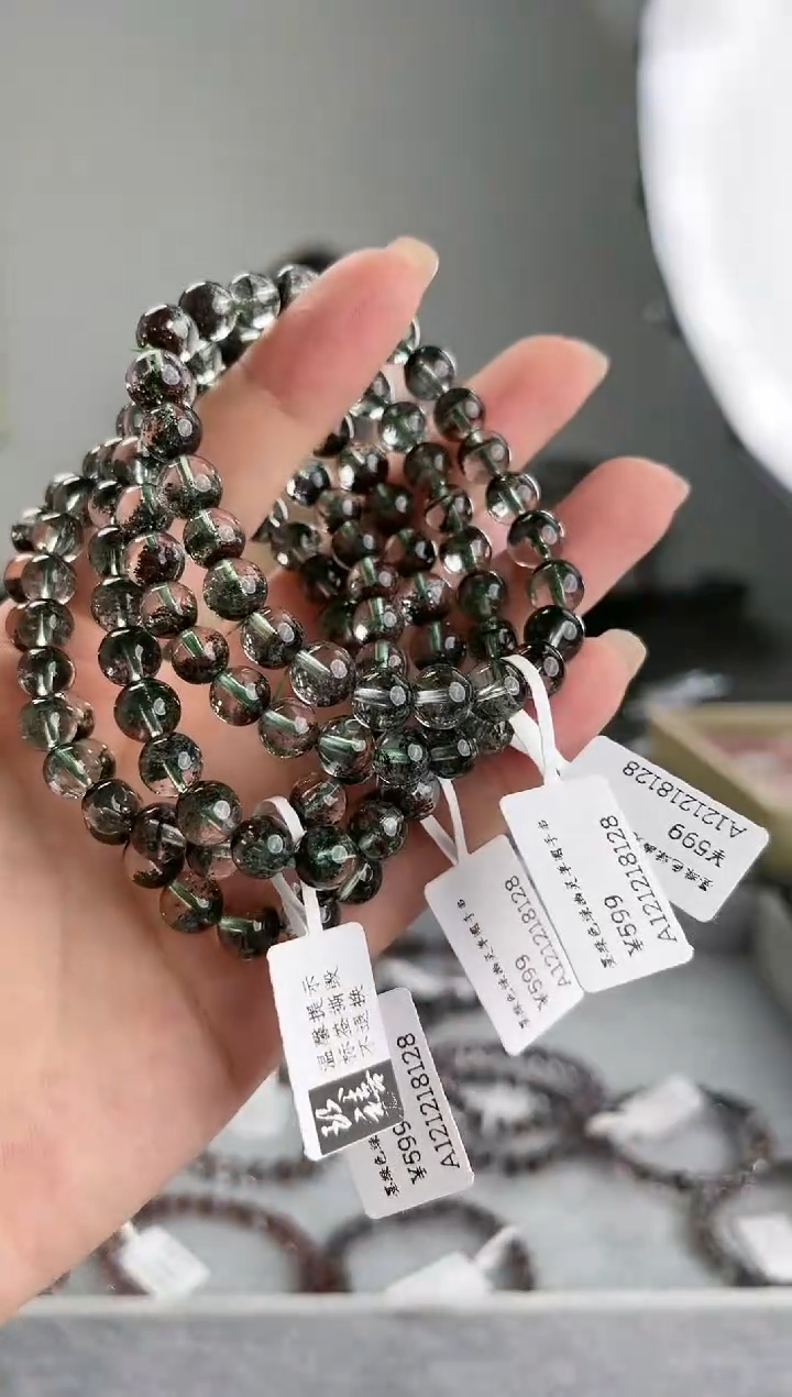 【闪购商品】水晶手串未镶嵌绿幽灵单圈  多样性发一121218