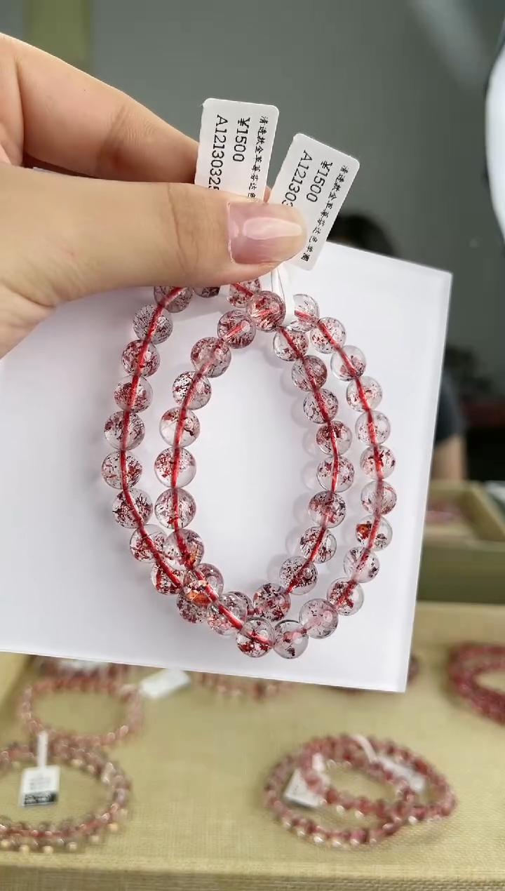 【闪购商品】水晶手串未镶嵌清透款金草莓单圈 多样性发一121303