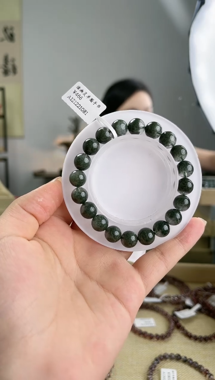 【闪购商品】水晶手串未镶嵌绿幽灵圆珠单圈手串多样性发一  1221