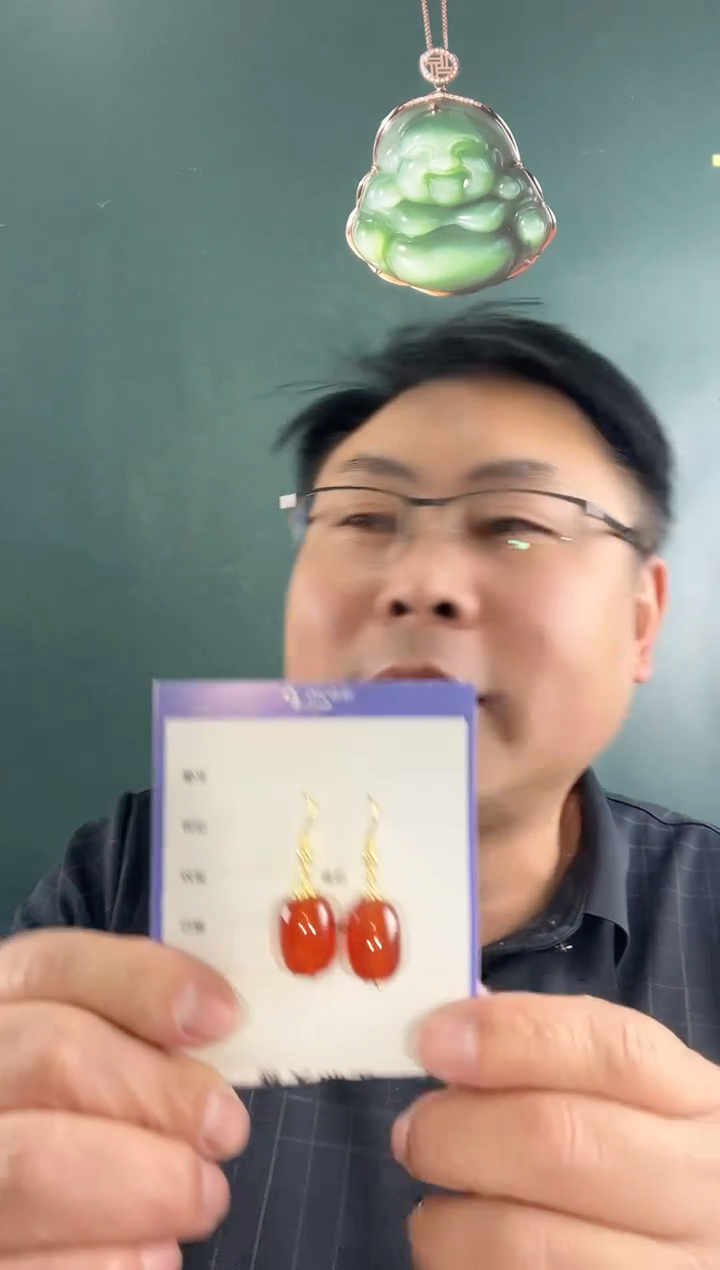【闪购商品】玛瑙/玉髓耳钉合金1