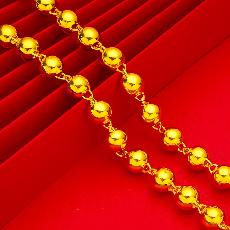 合金项链 2025新款男士（圆珠项链）轻奢光珠时尚百搭潮流大气经典