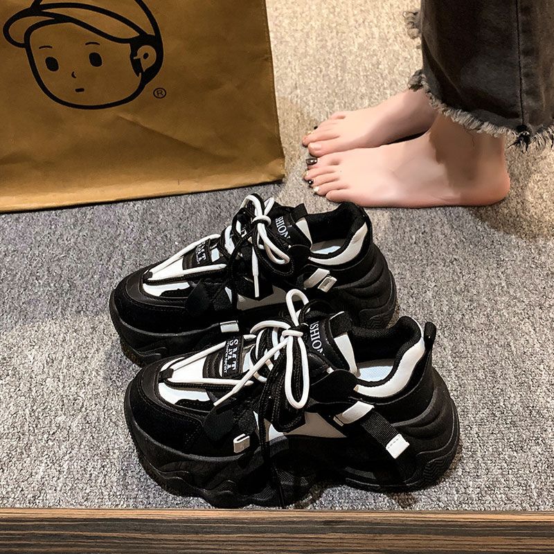 回力瑞小众防厚底老爹鞋女网红爆款小个子增高2023新款秋季百搭休