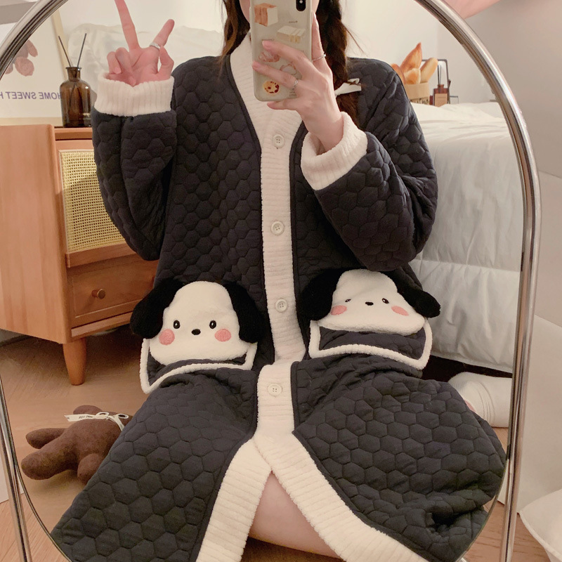 进产房待产裙入院生产裙冬天加厚空气棉孕妇睡裙月子裙大码睡衣