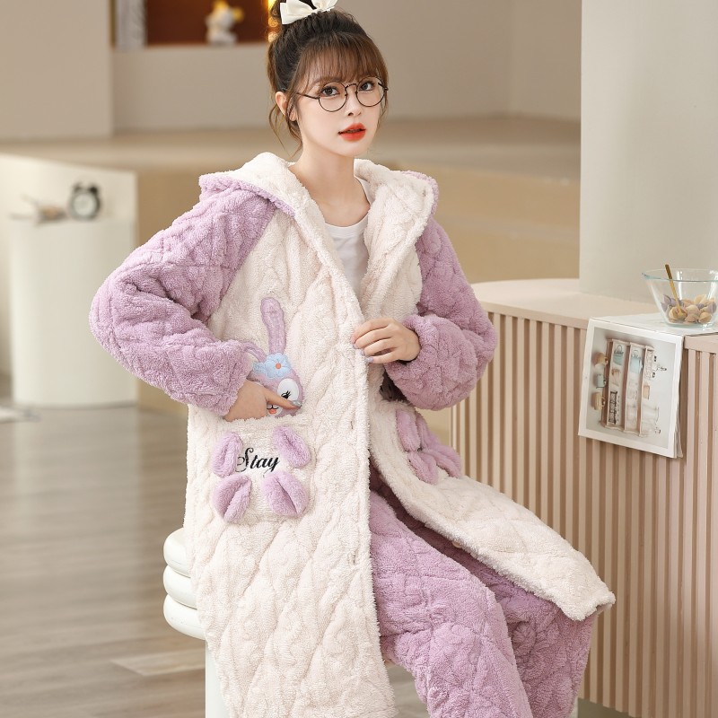 长款星黛露三层加厚家居服时尚百搭款