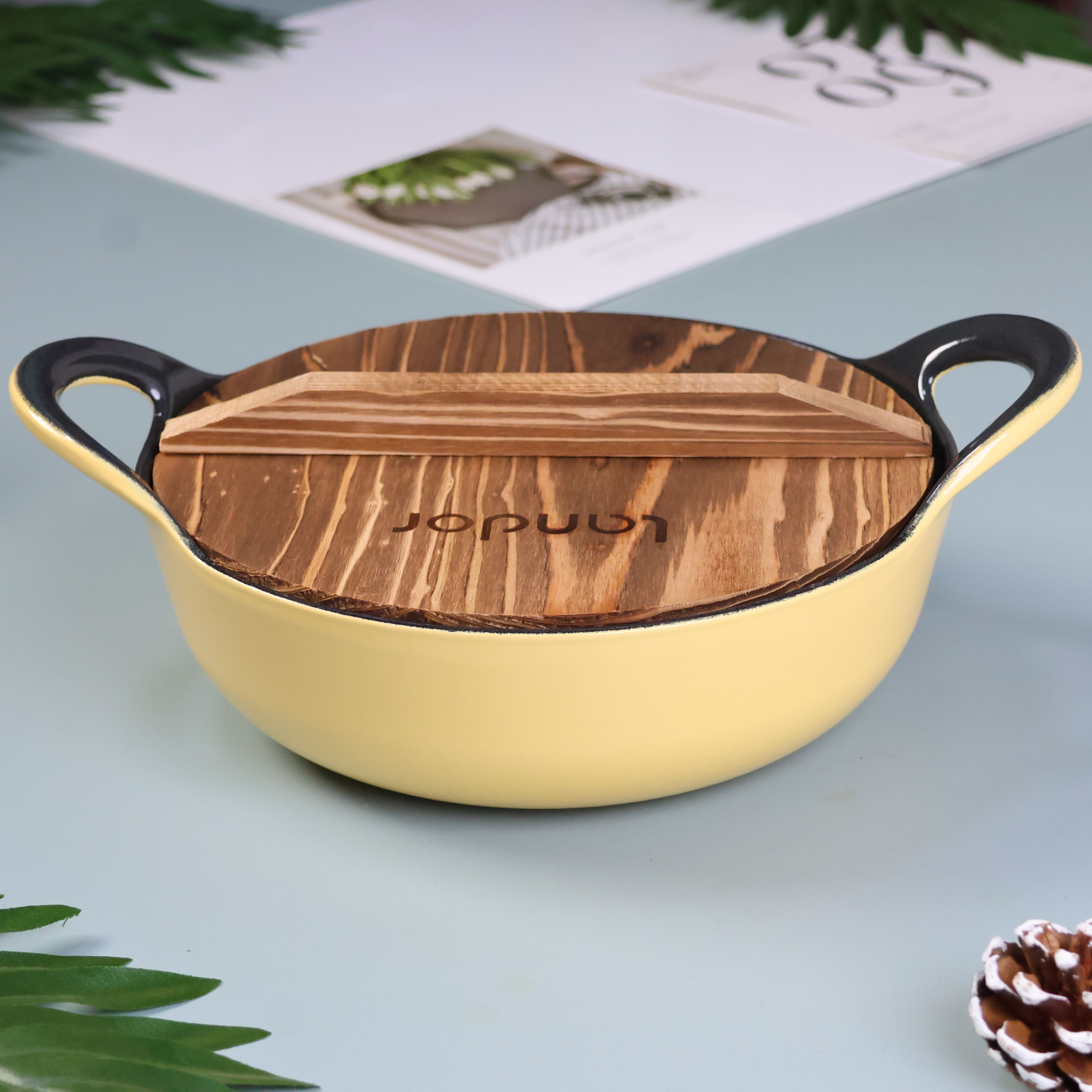 【三厦小迎哥】新品直径24CM元宝炒锅珐琅锅(送木盖)