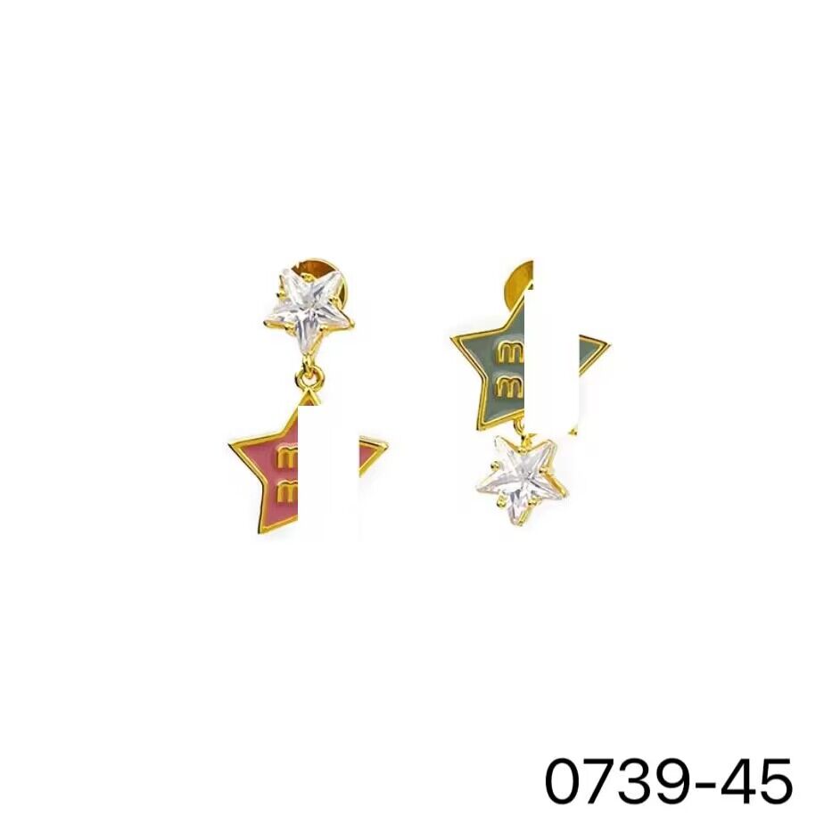 铜合金耳饰 0739气质时尚可爱百搭小众少女设计感ab款五角星耳钉