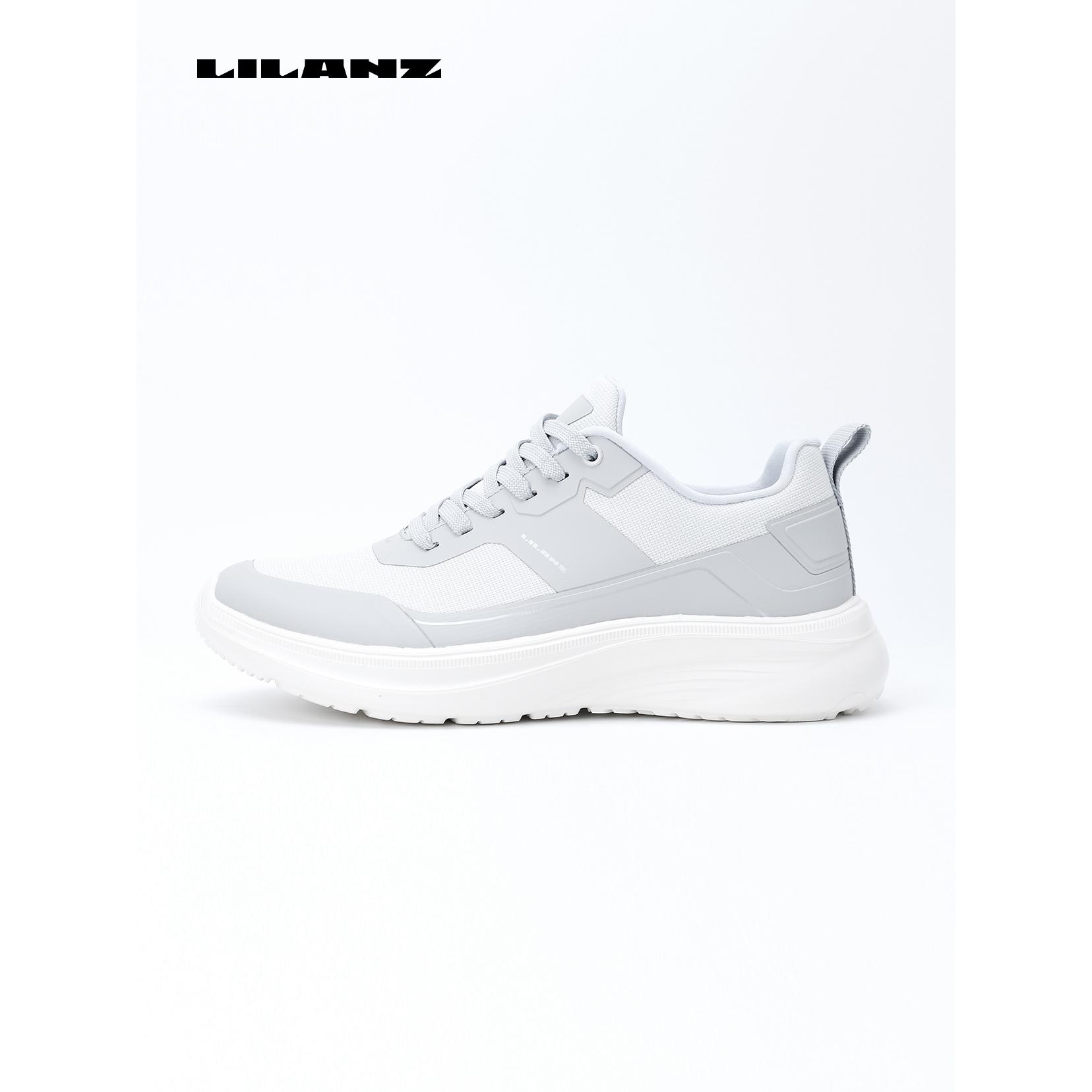 利郎白色舒适时尚拼接休闲男鞋透气厚底网面轻便运动鞋W5XXL310