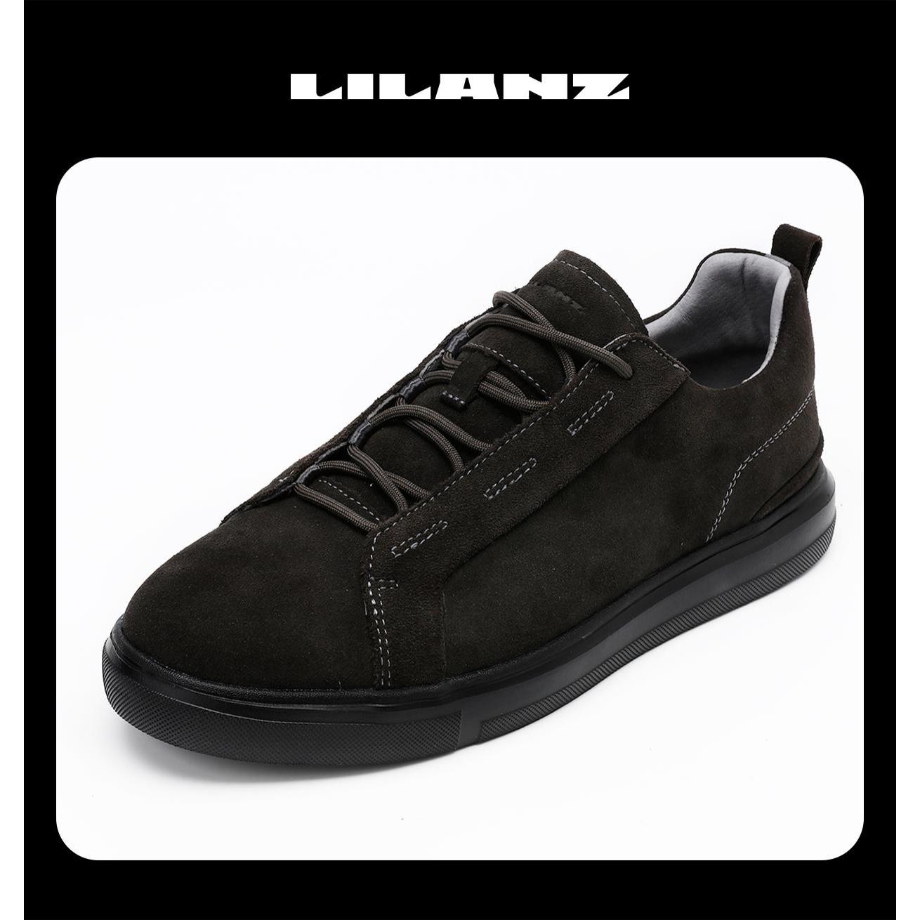 利郎男士反绒皮板鞋轻便舒适户外休闲时尚百搭透气低帮24DXL30403