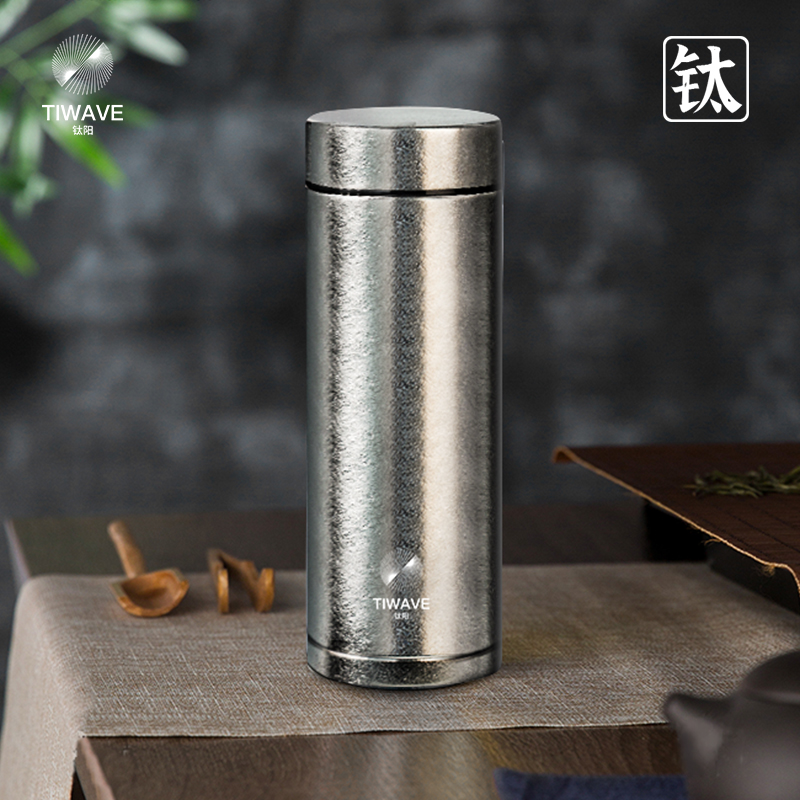 【轻微色差】内外纯钛 500ml 办公杯家用高档经典通用（星河银）T24