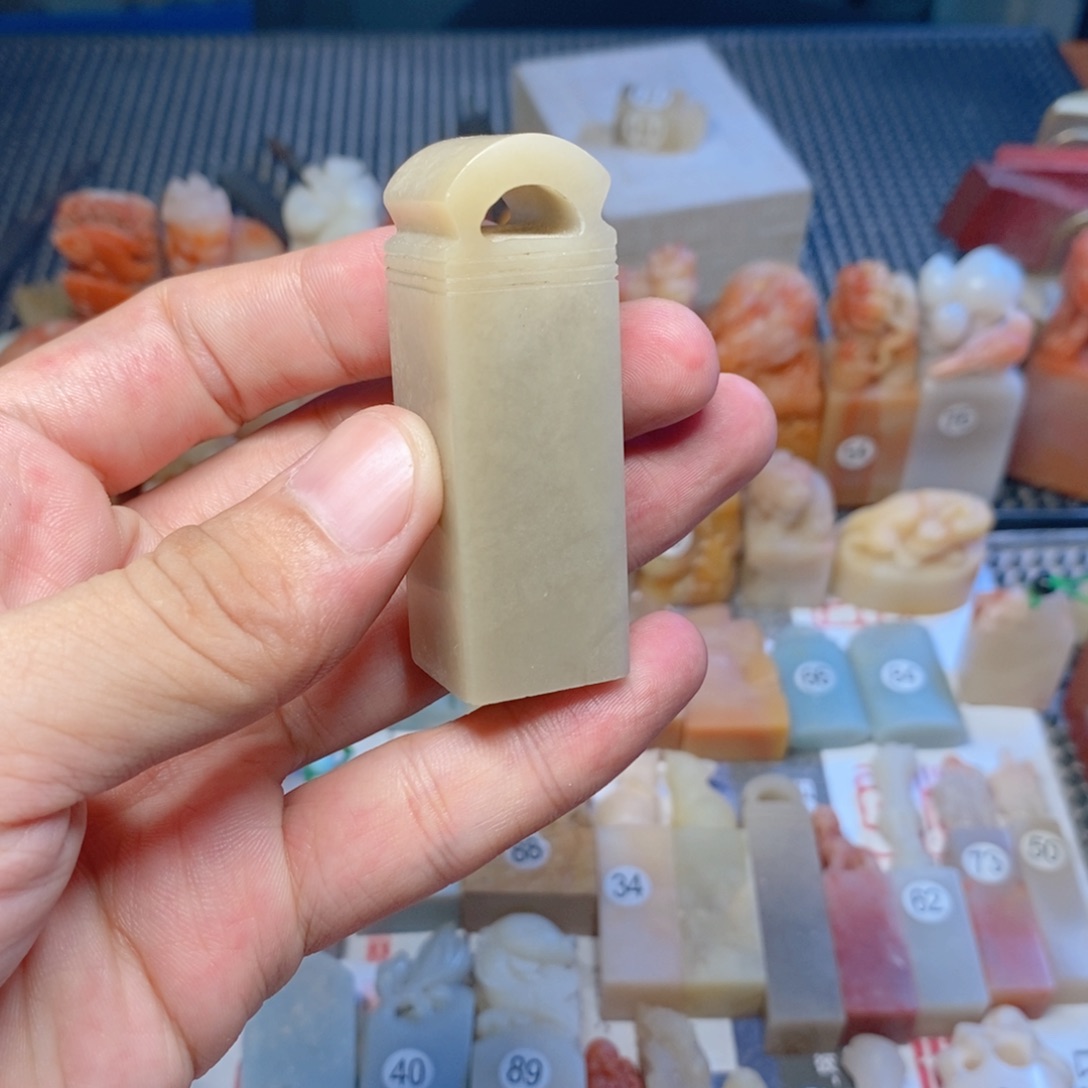 寿山石印石瓦扭印章2*2