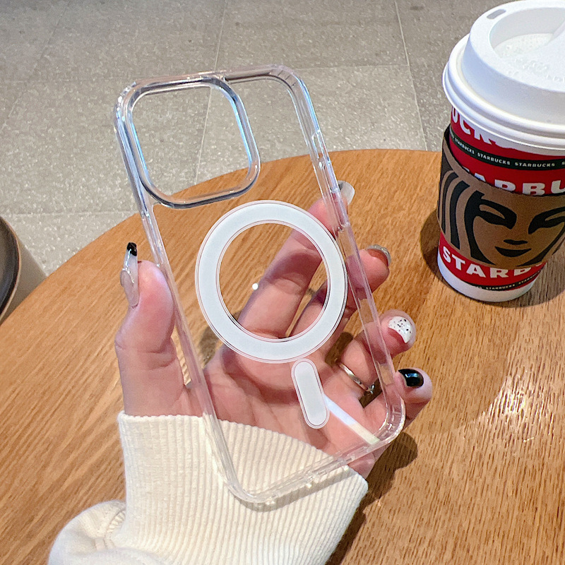 Magsafe磁吸充电透明iphone15/14promax手机壳苹果13防摔12/11/xr