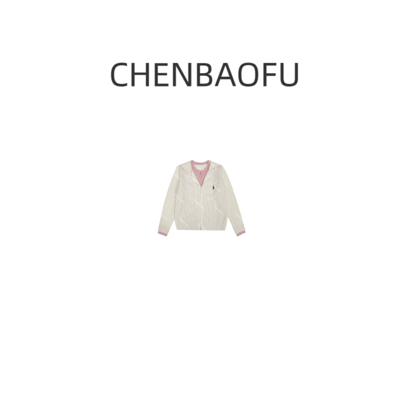 100%羊毛显白百搭宽松麻花针织衫假两件刺绣毛衣开衫上衣