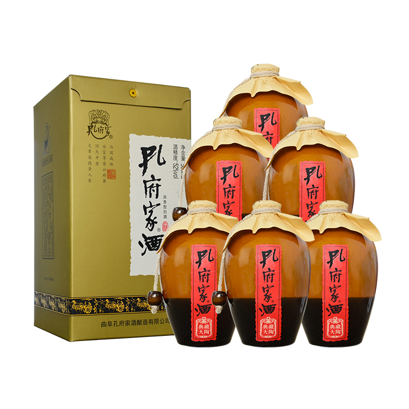 孔府家酒52度经典大陶500ml*6瓶浓香型白酒整箱典藏大陶52度500