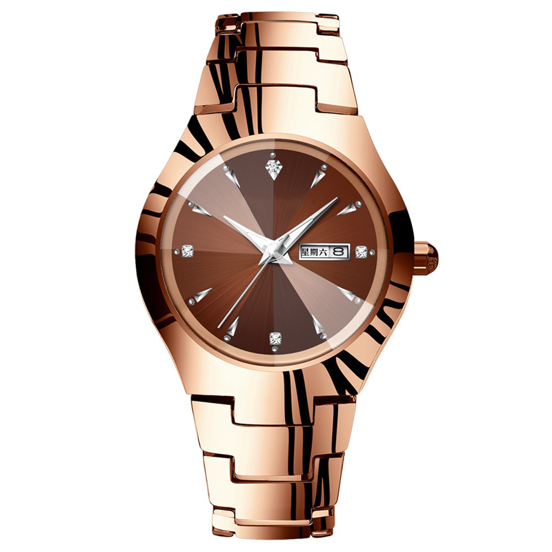 新款辰诺情侣手表时尚简约全自动腕表夜光石英表女款男士优雅镶钻