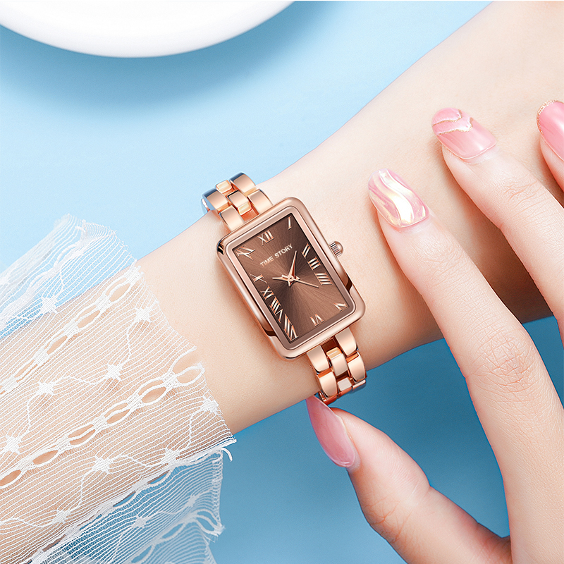 Time Story时间故事新款长方形女士手表高端气质腕表